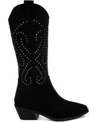Rag & Co - Lariat Studs Embellished Cowboy Boots - Lyst