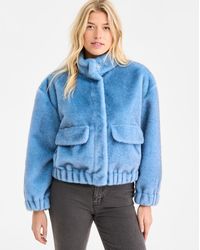 On 34th - Woven Solid Faux-fur Bomber Jacket - Lyst