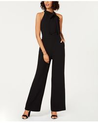 Vince Camuto Petite Bow Halter Jumpsuit - Black