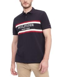 Tommy Hilfiger - Regular-fit Colorblocked Stripe Monotype Logo Embroidered Polo Shirt - Lyst