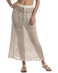 Dotti - Cotton Crochet Drawstring-waist Cover-up Maxi Skirt - Lyst
