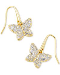 Kendra Scott - 14k Gold-plated Pave Butterfly Drop Earrings - Lyst
