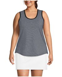 Lands' End - Plus Size Sleeveless Power Performance Scoop Neck Curved Hem Tunic Tank - Lyst