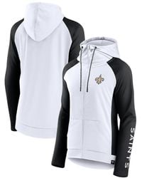Fanatics - White And Black New Orleans Saints End Around Raglan Full-zip Hoodie - Lyst