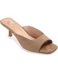 Journee Collection - Larna Slip On Kitten Heel Sandals - Lyst