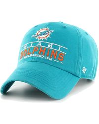 47 Brand Men's Teal Miami Dolphins Clean Up Legacy Adjustable Hat - Macy's