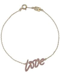 SUZY LEVIAN NEW YORK - Sterling Silver Sapphire & Created White Sapphire Love Script Bracelet - Lyst