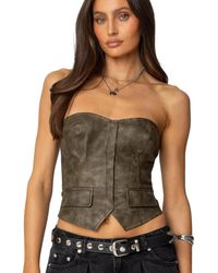 Edikted - Maysen Faux Leather Corset - Lyst