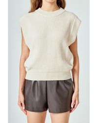 Endless Rose - Sleeveless Round Neck Vest Knit Top - Lyst
