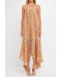 Endless Rose - Pleated Waterfall Maxi Dress - Lyst