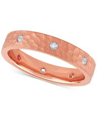 Macy's - Diamond Studded Textured Band (1/4 Ct. T.w. - Lyst