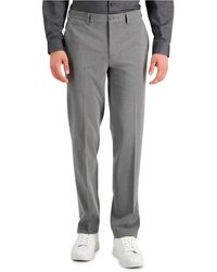 INC International Concepts Slim-fit Gray Solid Suit Pants, Created For Macy's