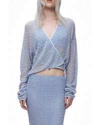 Nocturne - Wrap Mesh Blouse - Lyst