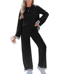CUPSHE - Contrast Trim Knit Lounge Set - Lyst