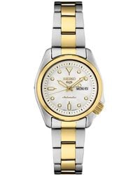 Seiko - Automatic 5 Sports Two-tone Stainless Steel Bracelet Watch 28mm - Lyst