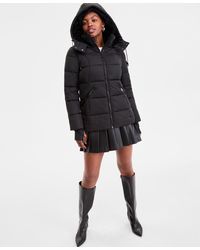 Steve Madden - Faux-fur-trim Hooded Puffer Coat - Lyst