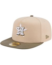 KTZ - Light Beige/olive Houston Astros Two-tone Color Pack A-frame 59fifty Fitted Hat - Lyst