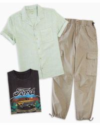 Lucky Brand - Linen Camp Collar Short Sleeve Shirt Ford Fun Truck Short Sleeve T Shirt Parachute Cargo Pant - Lyst