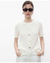 Mango - Short-sleeved Knitted Cardigan - Lyst
