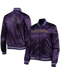 Starter Purple Baltimore Ravens Varsity Lover Satin Full-snap Jacket