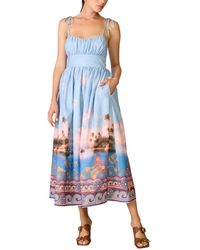 Line & Dot Gramercy Halter Neck Dress in Blue | Lyst