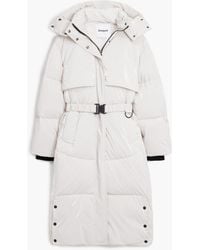 Desigual - Long Padded Coat With Belt - Lyst