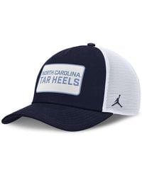 Nike - Navy/white North Carolina Tar Heels 2025 On-field Rise Patch Trucker Adjustable Hat - Lyst