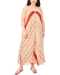 Vince Camuto - Plus Size Printed Front-seamed V-neck Maxi Dress - Lyst