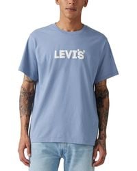Levi's - Relaxed Fit Short Sleeve Box Tab Logo Crewneck T-shirt - Lyst