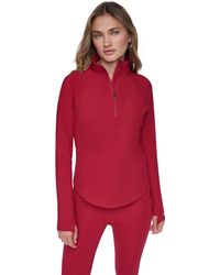 DKNY - Half Zip Funnel Neck Pullover - Lyst