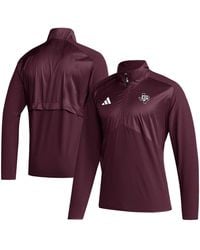 adidas - Texas A&m aggies Sideline Aeroready Raglan Sleeve Quarter-zip Jacket - Lyst