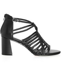 City Chic - Wide Fit Braided Front Straps Mida Block Heel - Lyst