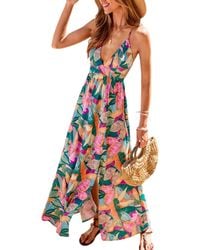 CUPSHE - Dreamy Blossom Abstract Maxi Beach Dress - Lyst