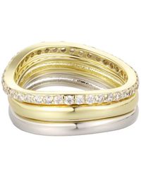 Adornia - Cubic Zirconia Two-tone Stackable Rings - Lyst