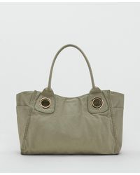 Mango - Eyelets Canvas Bag - Lyst