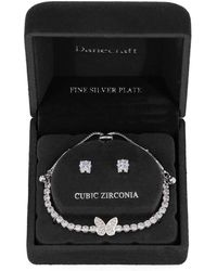 Macy's - Giani Bernini Fine Plated Cubic Zirconia Butterfly Bracelet And Stud Earrings Set - Lyst