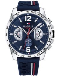 Tommy Hilfiger - Analogue Watch Navy Dial And Silicone Strap - Lyst