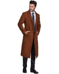 Braveman - Knee Length Wool Blend Three Button Long Jacket Overcoat Top Coat - Lyst