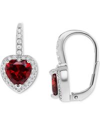 Giani Bernini - Cubic Zirconia Heart Halo Leverback Earrings - Lyst