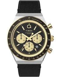 Timex - Analog Leather Strap Watch - Lyst