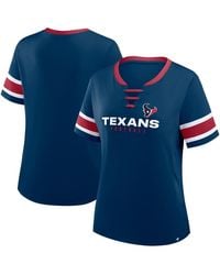 Fanatics - Houston Texans Plus Size Red Zone Athena Lace-up V-notch Neck T-shirt - Lyst