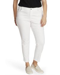 Vince Camuto - Plus High Rise Frayed Hem Ankle Jeans - Lyst