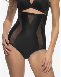 Felina - Uplifted Satin Mesh Body Mapped High-waist Shaper Brief - Lyst