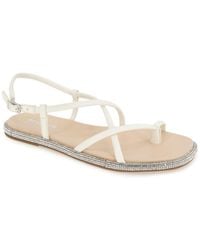 Kenneth Cole - Waltz Strappy Square Toe Flat Sandals - Lyst