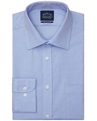 Eagle Slim-fit Non-iron Stretch Collar Mini Neat Dress Shirt - Blue