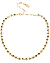 Ettika - Peridot Cubic Zirconia Disc And 18k Gold Plated Link Necklace - Lyst