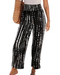CUPSHE - And-white Abstract Smocked Waist Pants - Lyst