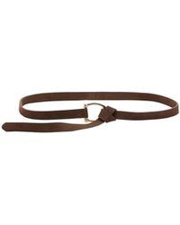 Mango - Thin Suede Leather Belt - Lyst