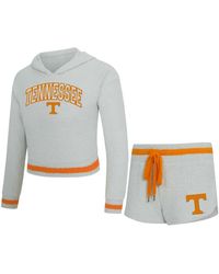 Concepts Sport - 2-piece Gray/tennessee Orange Tennessee Volunteers Whitley Long Sleeve Hoodie Top And Shorts Set - Lyst