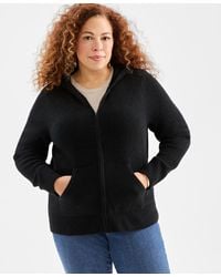 Style & Co. - Plus Size Zip-front Hooded Luxsoft Sweater - Lyst